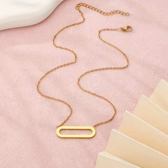 18 KT Gold Over Titanium Minimalist Necklace - Picture 2 of 2